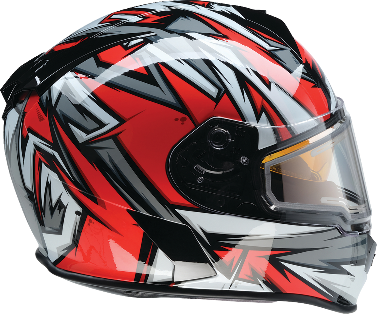 Z1R Warrant Snow Helmet for adults, full face design, red and white color, small size, ideal for winter sports.