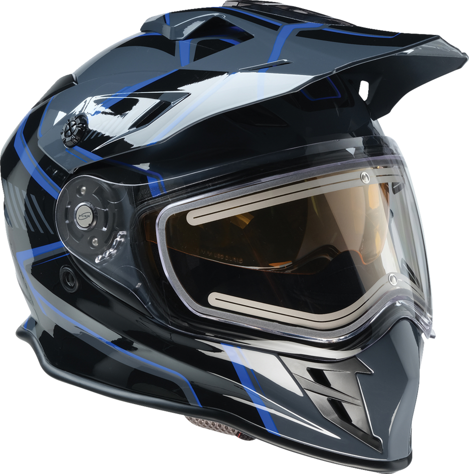 Z1R Range 2.0 Snow Helmet in black and blue, full face adult helmet with rotor design, small size for winter sports.