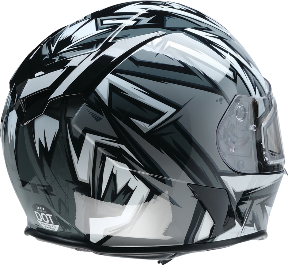 Z1R Warrant Snow Helmet in gray and white for adults, full face design, size XS, suitable for winter snow sports.
