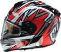 Z1R Warrant Snow Helmet in red and white, full face adult helmet with ventilation and secure strap, size small.