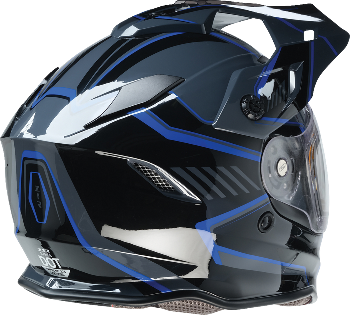 Z1R Range 2.0 Snow Helmet in black and blue, adult full face helmet with rotor design, medium size for winter snowboarding.