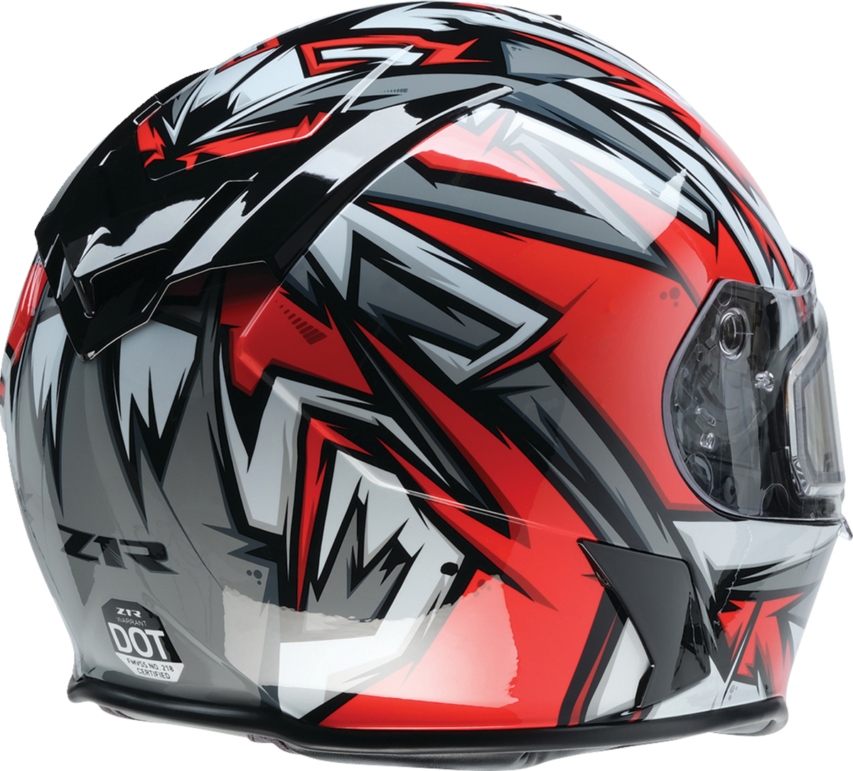 Z1R Warrant Snow Helmet in red and white, full-face design for adults, small size, with ventilation and adjustable straps.