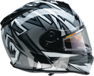 Z1R Warrant Snow Helmet in gray and white, full face adult snow helmet with visor and ventilation, size XS.