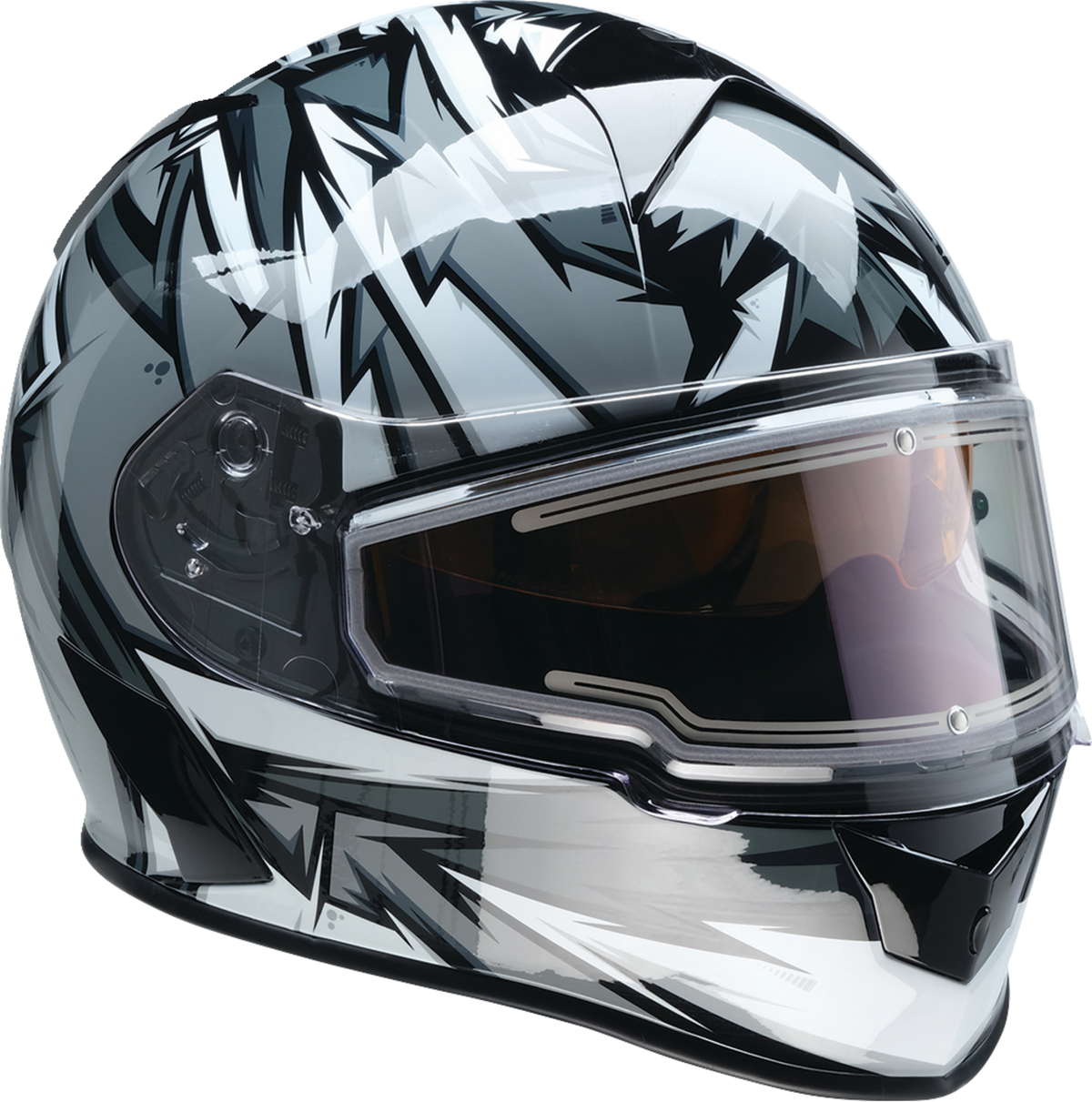 Z1R Warrant Snow Helmet in gray and white, full face adult snow helmet with visor, size XS, designed for winter sports.