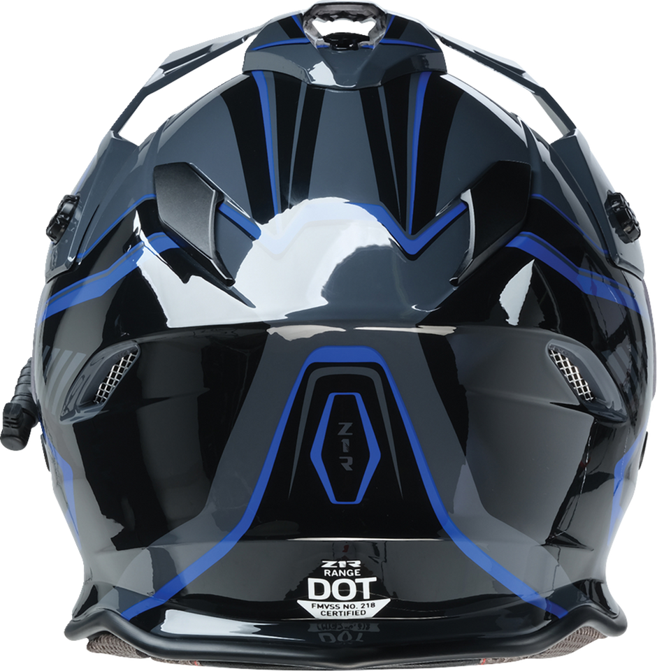 Z1R Range 2.0 Snow Helmet in black and blue, full face adult helmet, small size, with rotor design for winter sports.