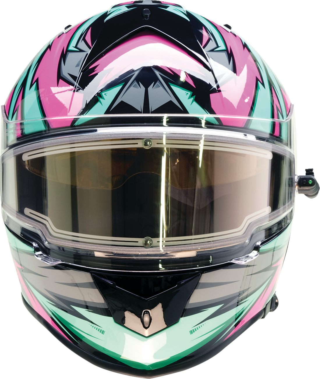 Z1R Warrant Snow Helmet in pink and teal, full face adult helmet with XS size, designed for winter snowboarding and skiing.