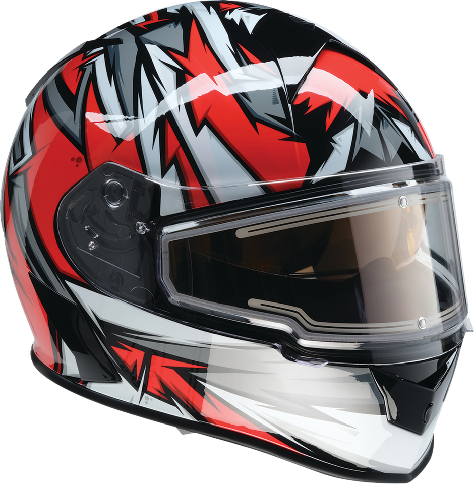 Z1R Warrant Snow Helmet Neuron in red and white, full face adult helmet for winter sports, size small.
