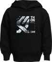 Black THOR Youth Forge pullover hoodie in small size, casual apparel with a comfortable fit and simple design.