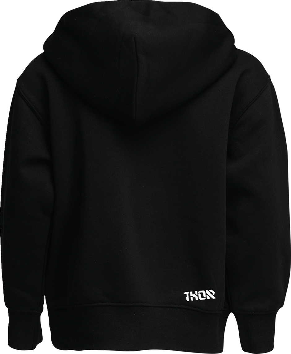 Black THOR Youth Forge pullover hoodie in small size, casual apparel with a comfortable fit and stylish design.