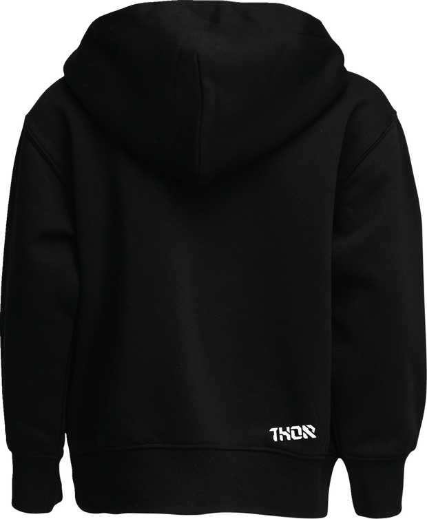 Black THOR Youth Forge pullover hoodie in small size, casual apparel with a comfortable fit and stylish design.