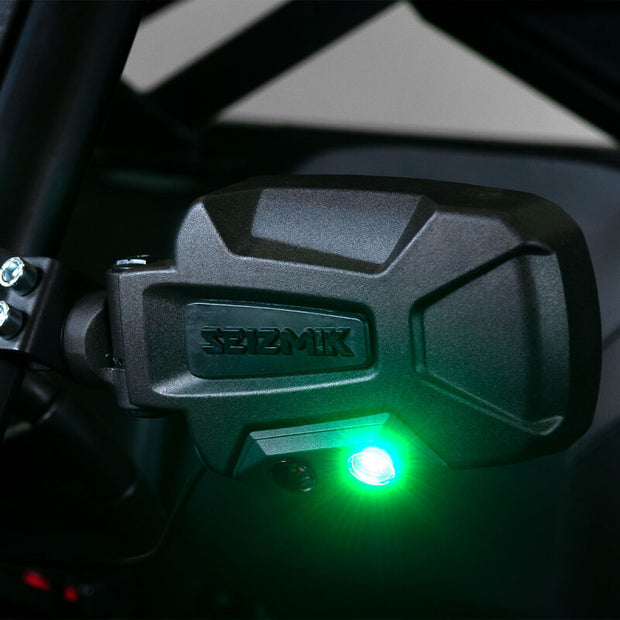 Seizmik 24+ Pol/Cam/Hon/Kaw Pursuit Night Vision LED Sideview Mirror-Adj. 1.75-2 in. ROP Clamp Pair