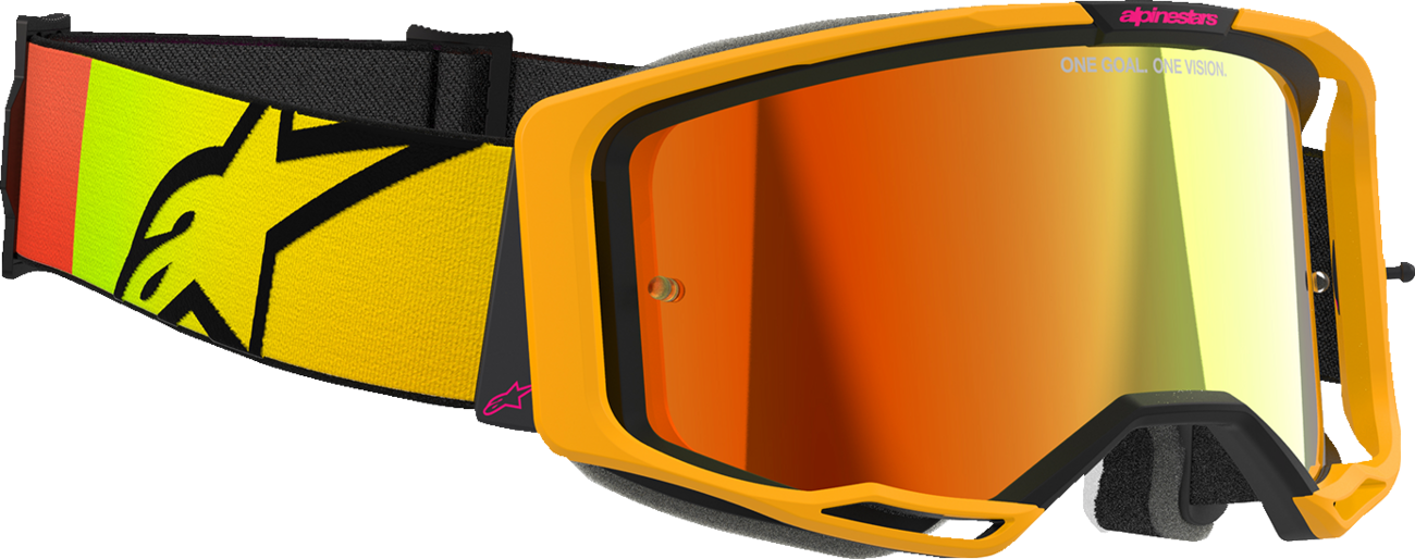 ALPINESTARS GOGGLES Vision 8 Goggle - Corp - Yellow/Pink - Red Mirror Lens 5101625-5023