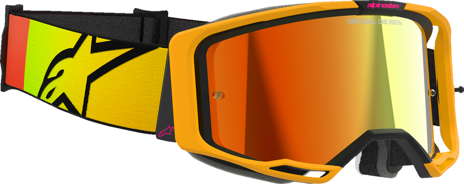 ALPINESTARS GOGGLES Vision 8 Goggle - Corp - Yellow/Pink - Red Mirror Lens 5101625-5023