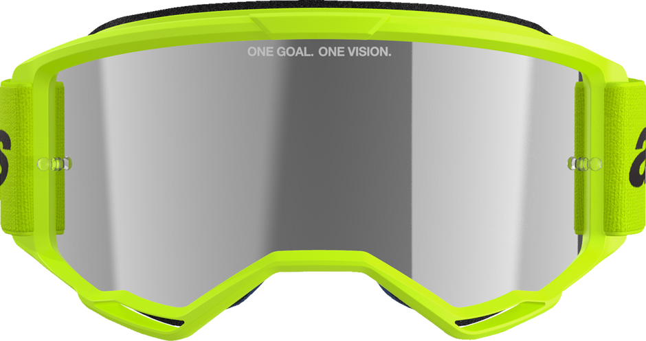 ALPINESTARS GOGGLES Vision 3 Goggle - Wordmark - Yellow Fluo - Silver Mirror Lens 5103225-5299
