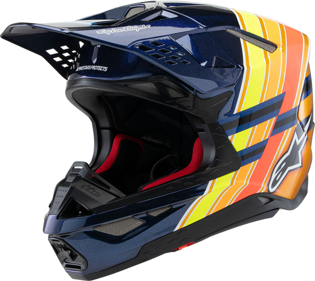 ALPINESTARS Supertech M10 Helmet - TLD Edition 25 - MIPS® - Gloss Dark Blue/Orange/Yellow/Fluo Red - XS 8300225-7156-XS