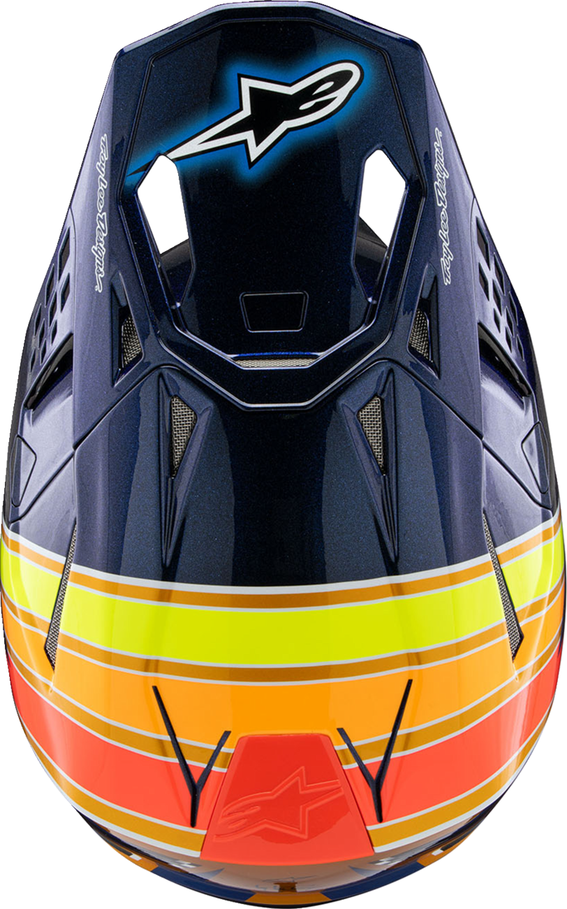 ALPINESTARS Supertech M10 Helmet - TLD Edition 25 - MIPS® - Gloss Dark Blue/Orange/Yellow/Fluo Red - XS 8300225-7156-XS