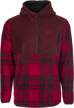 Fly Half Zip Pullover Hoodie Red Plaid Xl