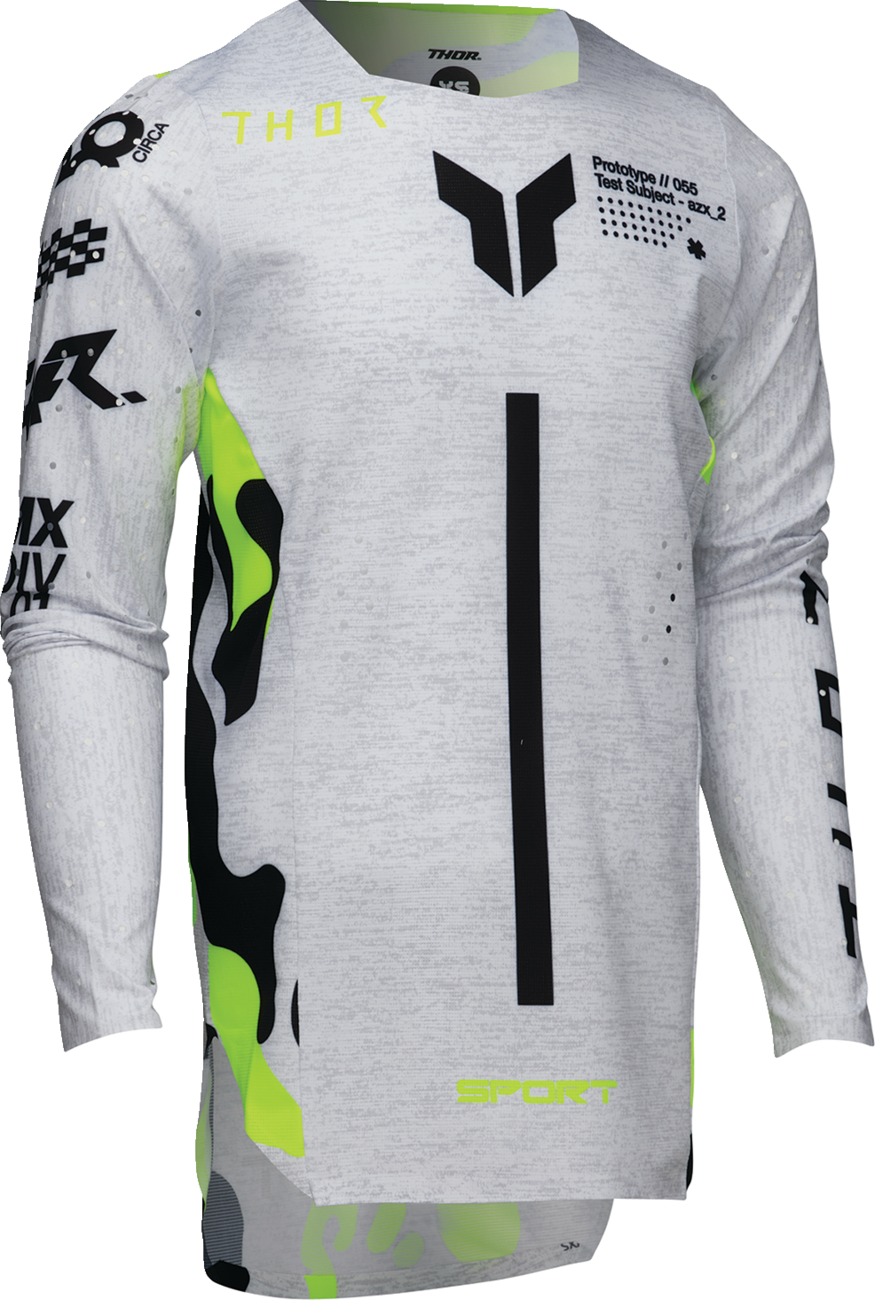 THOR Youth Sportmode Riot Jersey - White/Acid - Medium 2912-2539