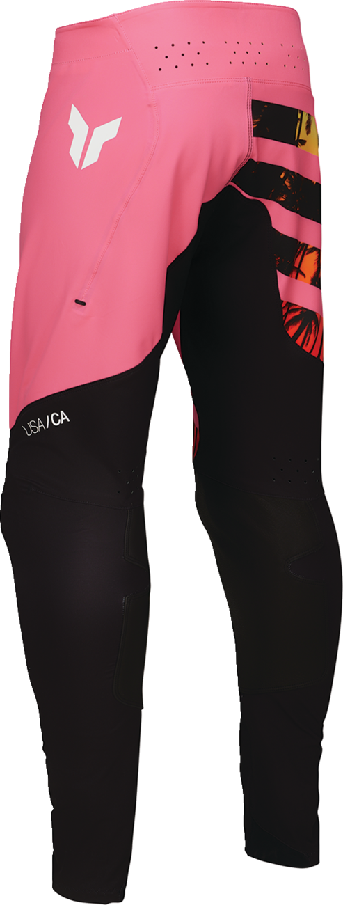 Black THOR Sportmode SD offroad ATV pants with reinforced knee areas and adjustable waist, US 31 size.