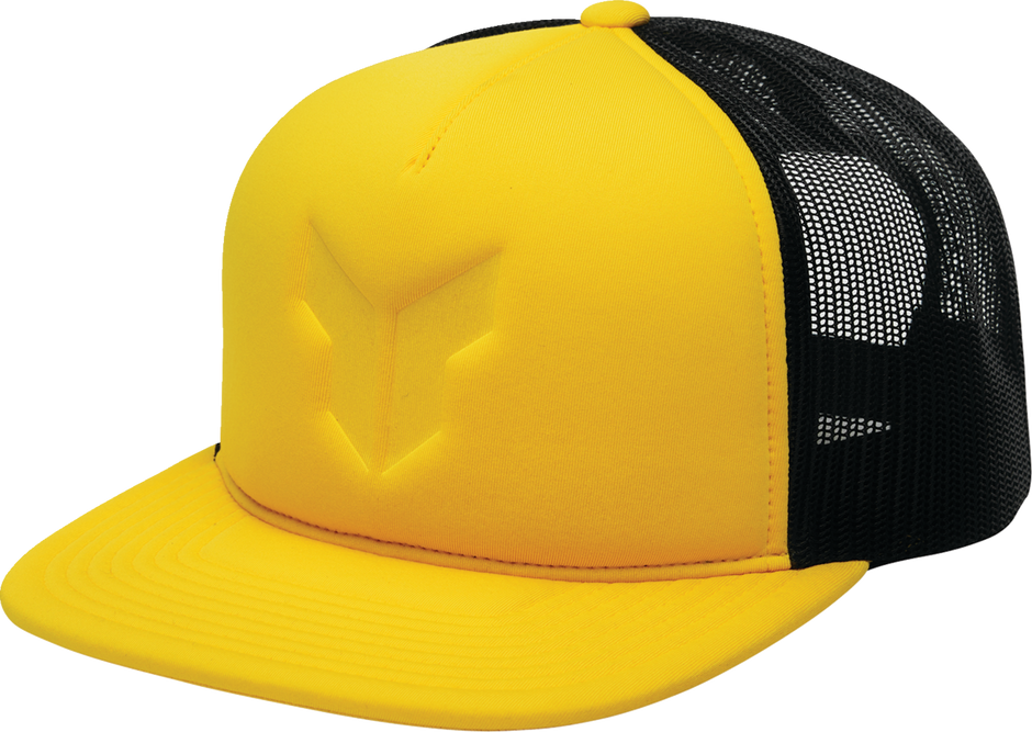 Yellow THOR Shadow Hat, stylish headwear with a curved brim and adjustable strap, designed for comfort and outdoor activities.