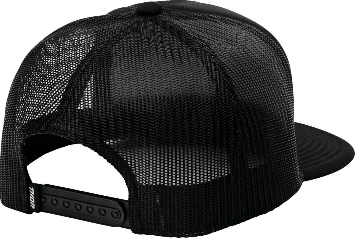 Black THOR Shadow hat, stylish headwear with a curved brim and adjustable strap, designed for comfortable casual wear.