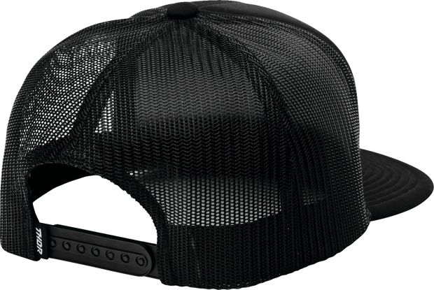 Black THOR Shadow hat, stylish headwear with a curved brim and adjustable strap, designed for comfortable casual wear.
