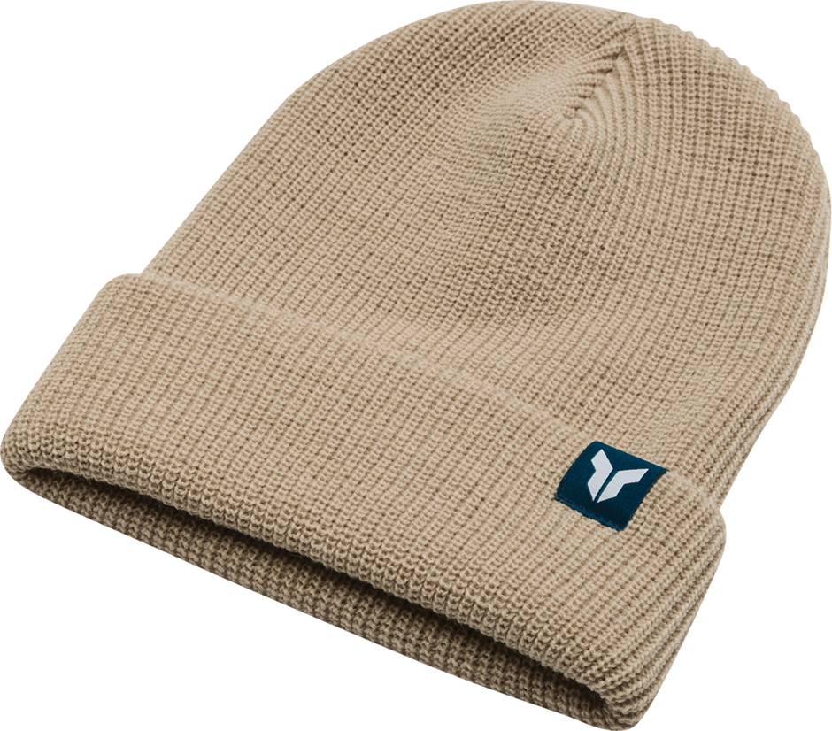 THOR Iconic Beanie in sand color, stylish knit headwear with a snug fit, perfect for cold weather.
