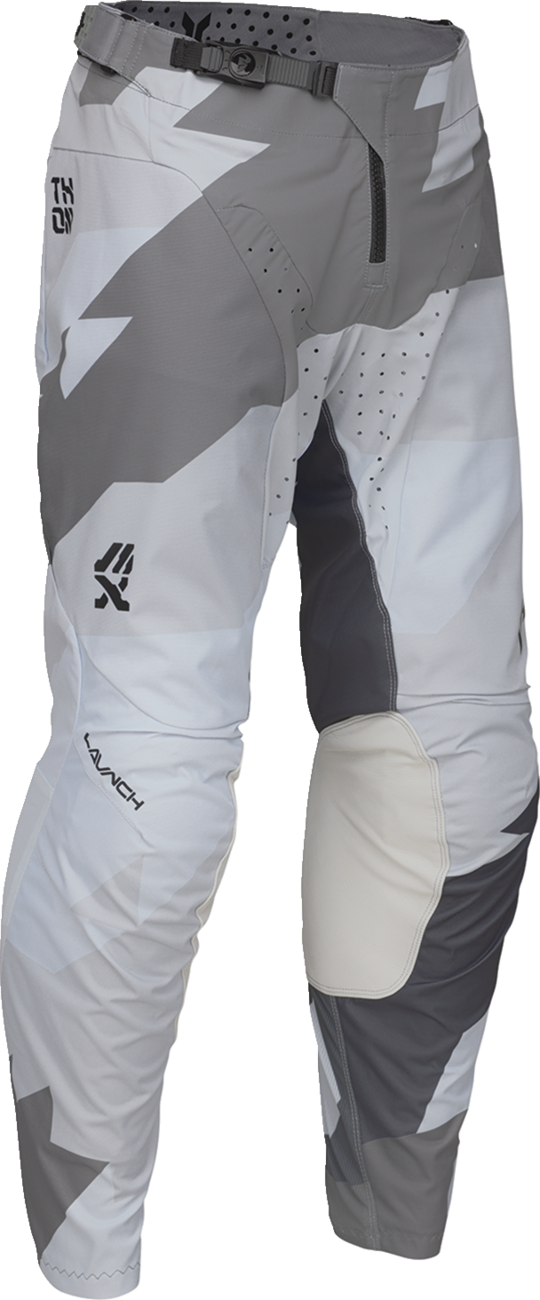 Thor Launchmode Brave offroad ATV pants in black and gray, US size 40, durable motorcycle and ATV riding apparel.