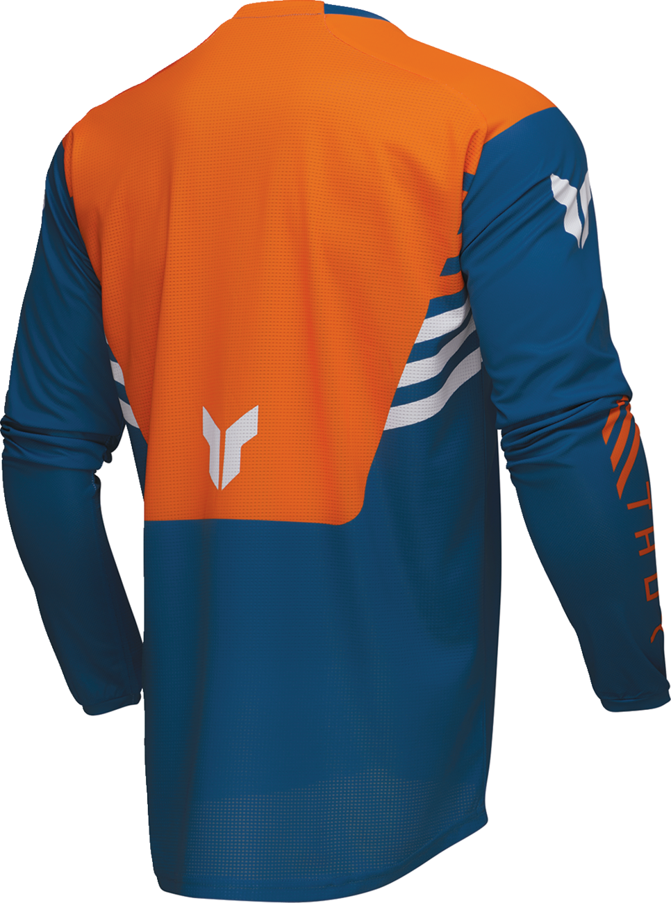 Blue THOR Launchmode Zone ATV jersey in small size, featuring offroad riding apparel with breathable fabric and printed design.