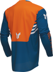 Blue THOR Launchmode Zone ATV jersey in small size, featuring offroad riding apparel with breathable fabric and printed design.