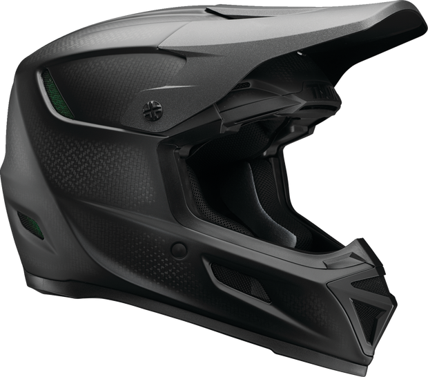 Black THOR Reflex Sport Carbon offroad full face helmet with MIPS® technology in XS size, featuring a sleek stealth design.