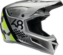 THOR Reflex Sport Riot MIPS offroad full face helmet in gray and acid colors, small size, with protective visor and ventilation.