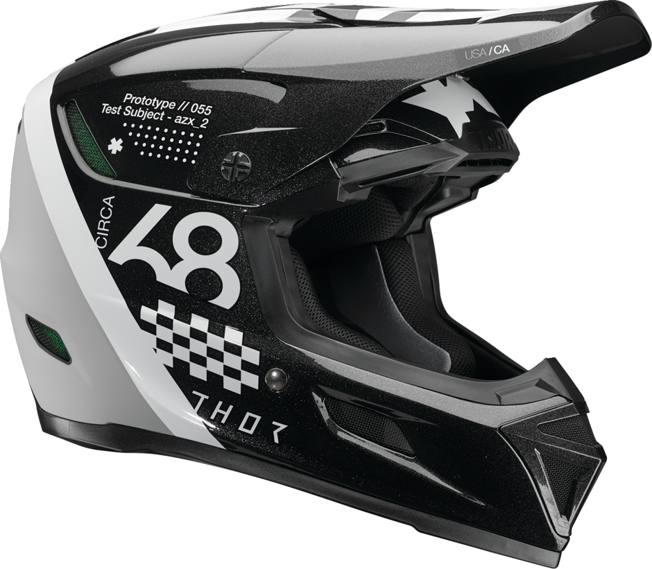 Black and white THOR Reflex Sport Riot MIPS offroad full face helmet for adults, size XL, featuring durable construction and safety features.