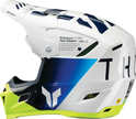 THOR Reflex Sport Offroad Full Face Helmet in navy and acid with MIPS® protection, XS size, designed for adult motocross riders.