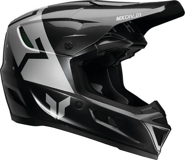 THOR Reflex Sport Rogue MIPS offroad full face adult helmet in charcoal and silver, XS size with sleek design and secure fit.
