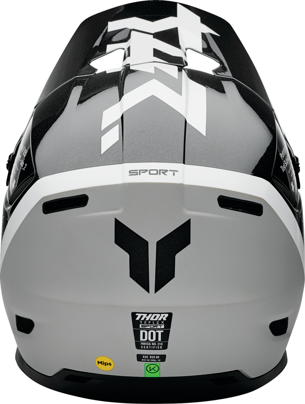 THOR Reflex Sport Riot MIPS offroad full face helmet for adults in black and white, size XL, with secure chin strap and ventilation.