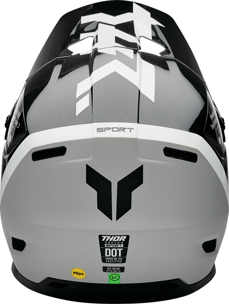 THOR Reflex Sport Riot MIPS offroad full face helmet for adults in black and white, size XL, with secure chin strap and ventilation.
