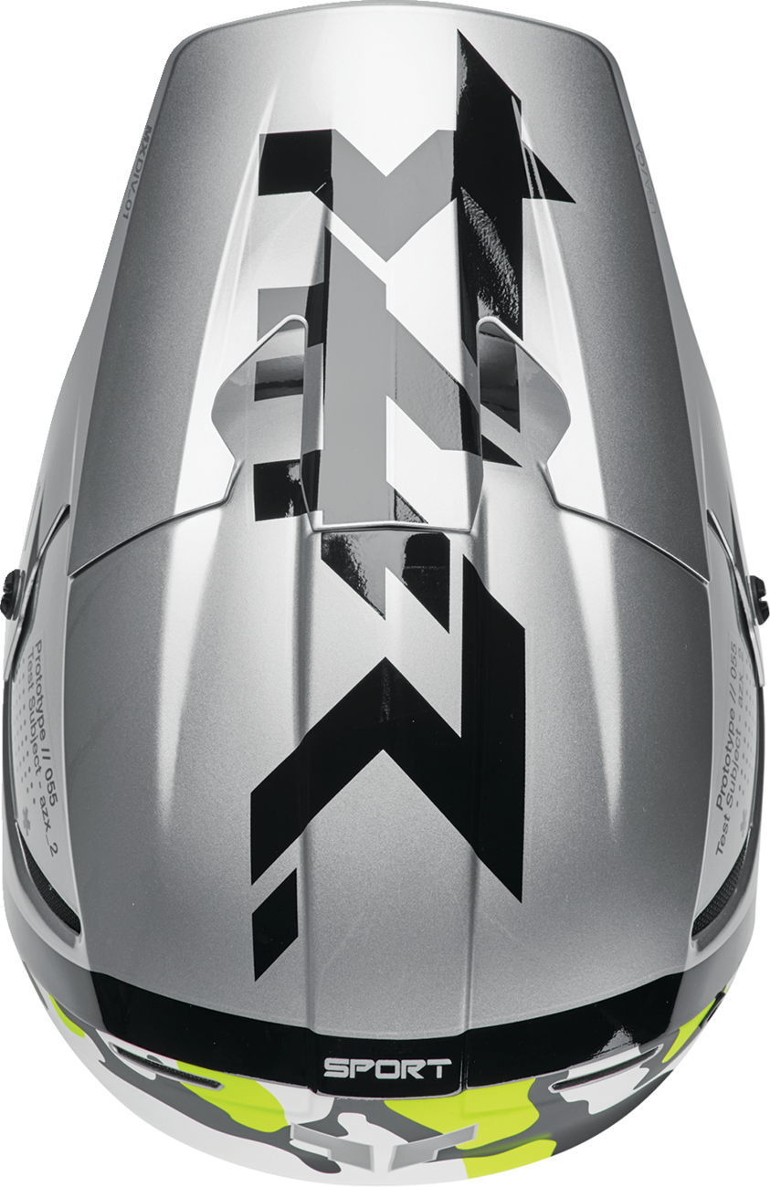 THOR Reflex Sport Riot offroad full face helmet with MIPS® in gray and acid colors, small size, front view showing helmet design.
