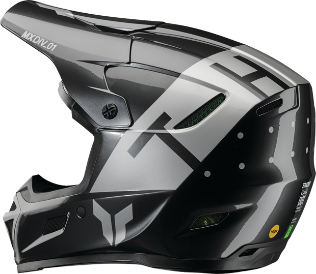 THOR Reflex Sport Rogue MIPS offroad full face helmet in charcoal and silver, adult size XS with sleek design and ventilation.
