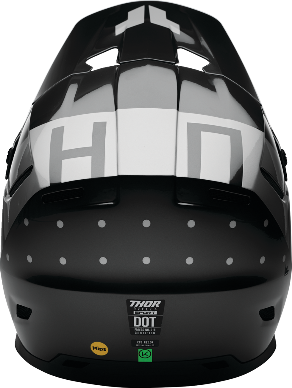 THOR Reflex Sport Rogue MIPS offroad full face helmet in charcoal and silver, adult size XS, designed for off-road riding.