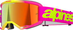 ALPINESTARS GOGGLES Vision 5 Goggle - Wordmark - Pink/Yellow Fluo - Red Mirror Lens 5102425-3085