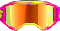 ALPINESTARS GOGGLES Vision 5 Goggle - Wordmark - Pink/Yellow Fluo - Red Mirror Lens 5102425-3085