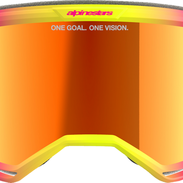 ALPINESTARS GOGGLES Vision 5 Goggle - Wordmark - Pink/Yellow Fluo - Red Mirror Lens 5102425-3085