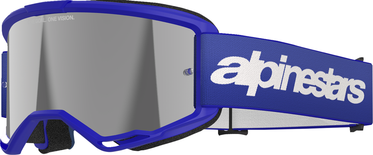 ALPINESTARS GOGGLES Vision 3 Goggle - Wordmark - Blue - Silver Mirror Lens 5103225-7266