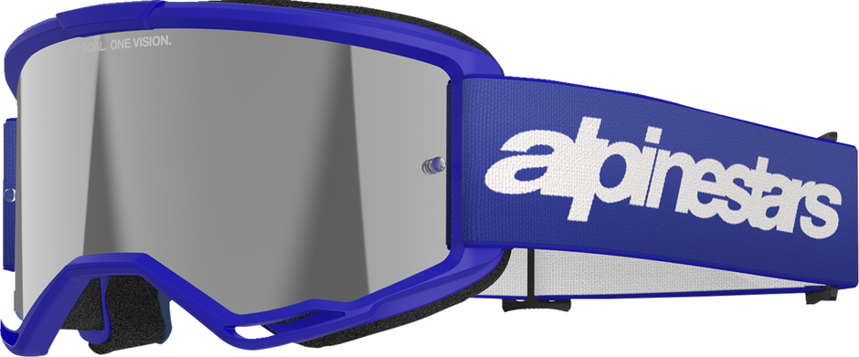 ALPINESTARS GOGGLES Vision 3 Goggle - Wordmark - Blue - Silver Mirror Lens 5103225-7266
