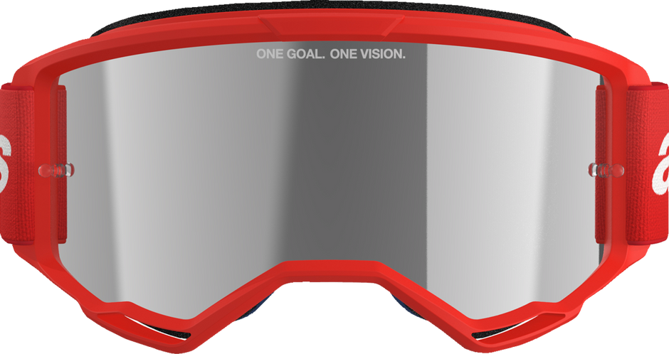 ALPINESTARS GOGGLES Vision 3 Goggle - Wordmark - Red - Silver Mirror Lens 5103325-3094