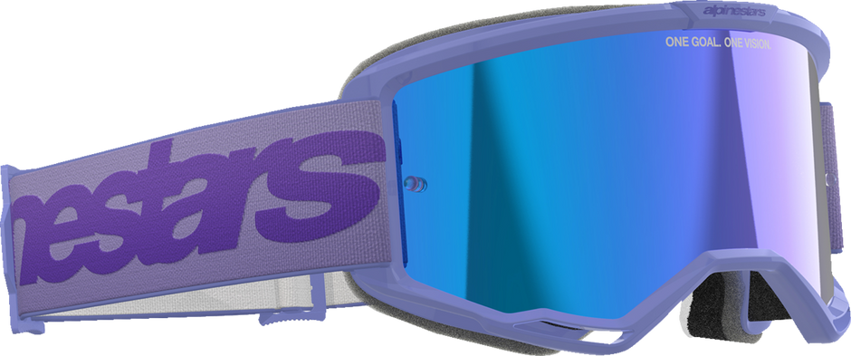 ALPINESTARS GOGGLES Vision 5 Goggle - Wordmark - Purple - Blue Mirror Lens 5102425-3116