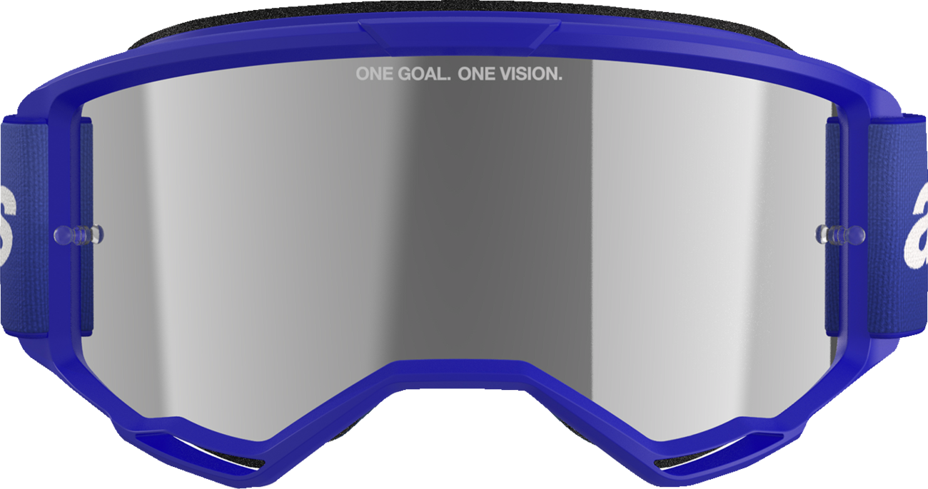 ALPINESTARS GOGGLES Vision 3 Goggle - Wordmark - Blue - Silver Mirror Lens 5103225-7266