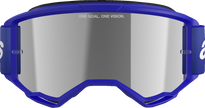 ALPINESTARS GOGGLES Vision 3 Goggle - Wordmark - Blue - Silver Mirror Lens 5103225-7266