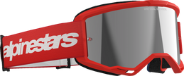 ALPINESTARS GOGGLES Vision 3 Goggle - Wordmark - Red - Silver Mirror Lens 5103325-3094